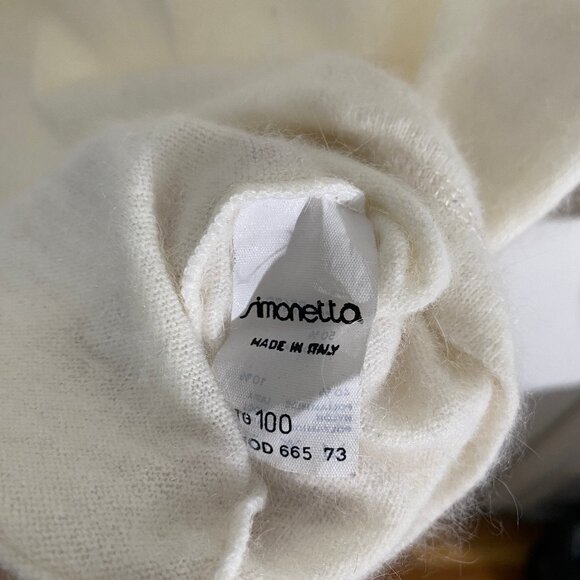 Angora blend long sleeve blouse with collar - off white - Picture 4 of 5